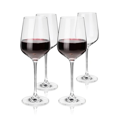 Viski Reserve European Crystal Bordeaux Glasses Set of 4