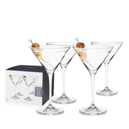 Viski Reserve Milo Crystal Martini Glasses Set of 4