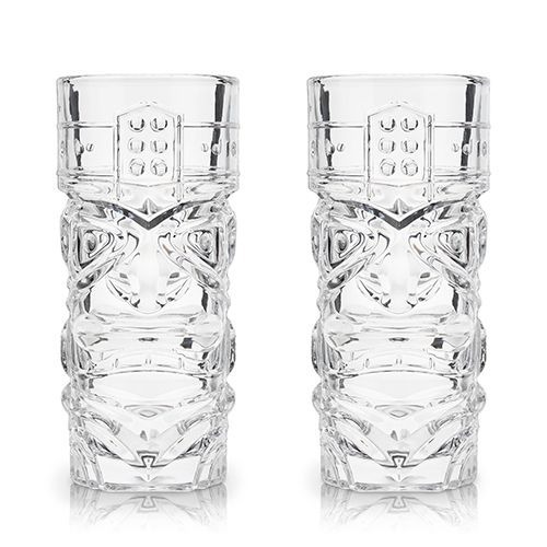 Viski Crystal Tiki Glasses Set of 2