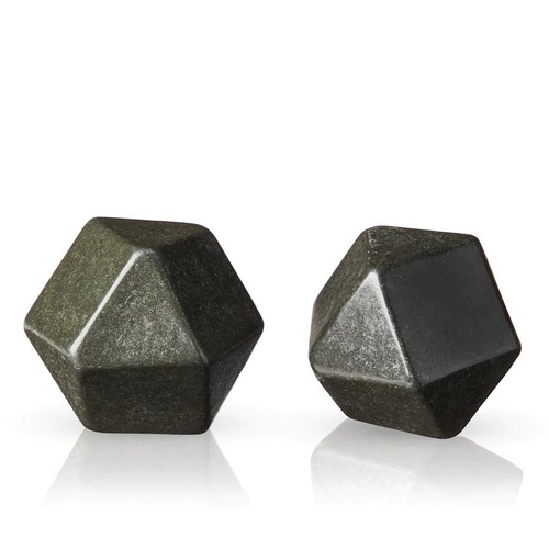 Large Hexagonal Basalt Stones, set of 2.