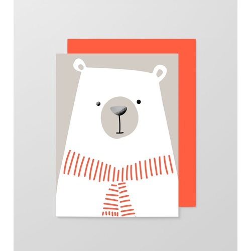 Polar Bear Grey/Coral Small Card