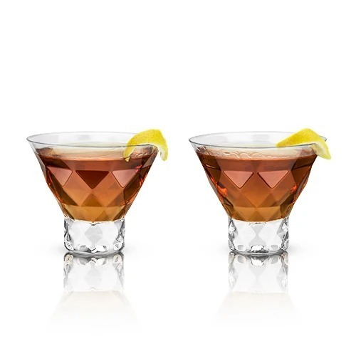 Viski Gem Crystal Martini Glasses Set of 2