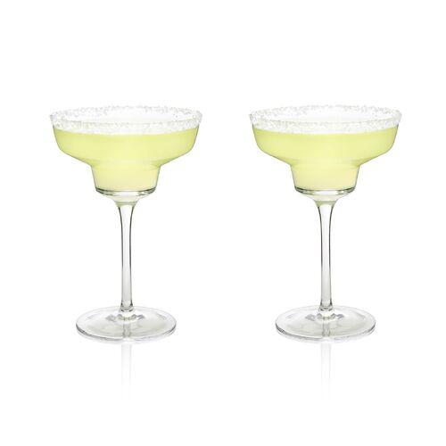 Viski Angled Crystal Margarita Glasses Set of 2