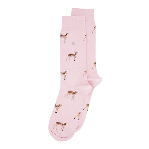 Deer Pink/Brown Socks - Small