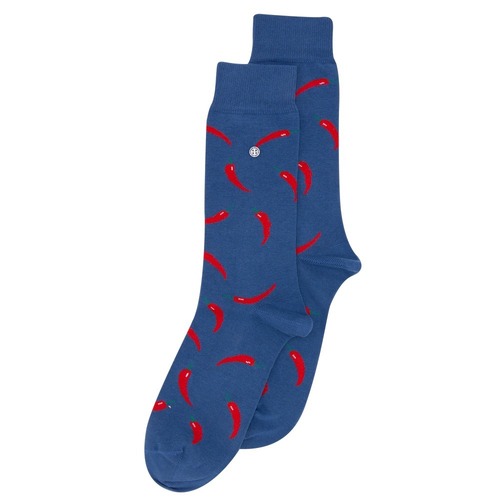 Red Peppers Blue Socks - Medium