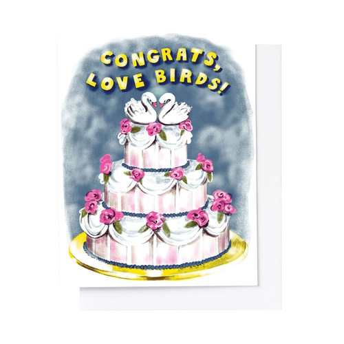 Risograph Card - Congrats, Love Birds