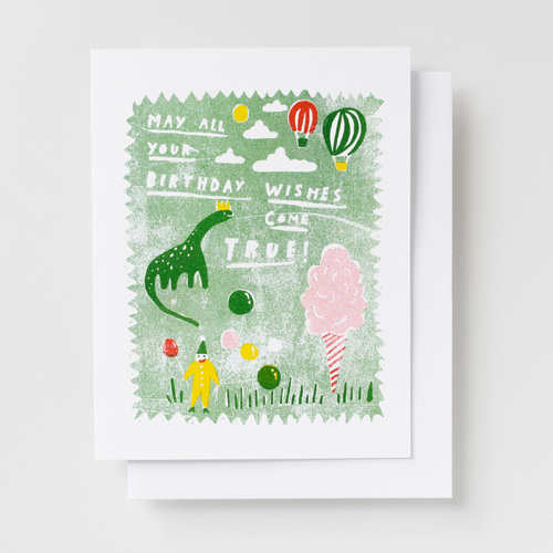 Risograph Card - Dino Birthday Wishes