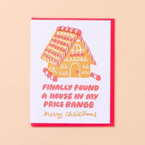 Affordable Gingerbread House Letterpress Card