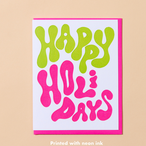 Bubble Holidays Letterpress Card