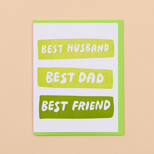 Best Husband/Dad/Friend Letterpress Card
