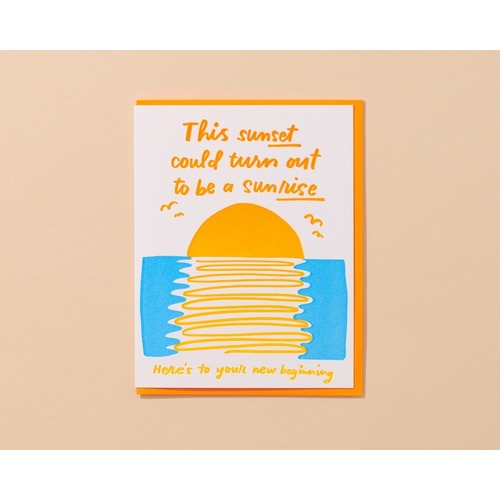 Sunset/Sunrise New Beginnings Letterpress Card