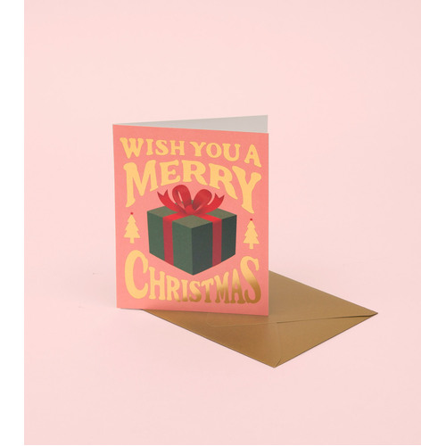 Christmas Present Card Pink