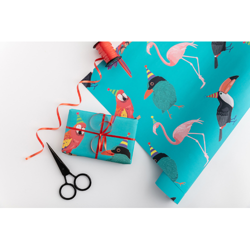 Tropical birds wrap - single sheet