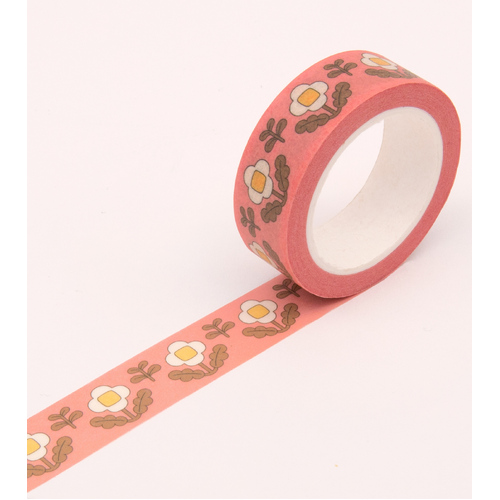 Floral Washi Tape - Vintage Pink - 15mm