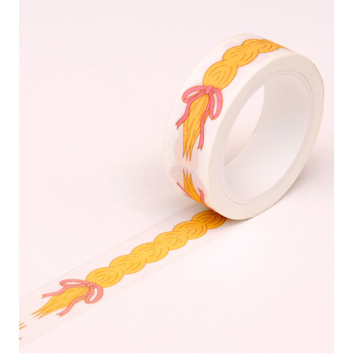 Yellow Hair Braids with Ribbon Washi Tape - 15mm 