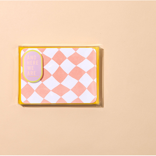 Wavy Harlequin - Pink Notecard Set of 8